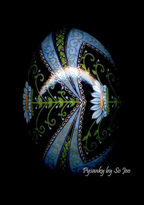 Blueberry Dream Pysanky Ukrainian Easter Egg by So Jeo